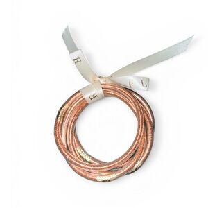 New! Plunder Rose Gold Glitter Tube Bangle Bracelet Set